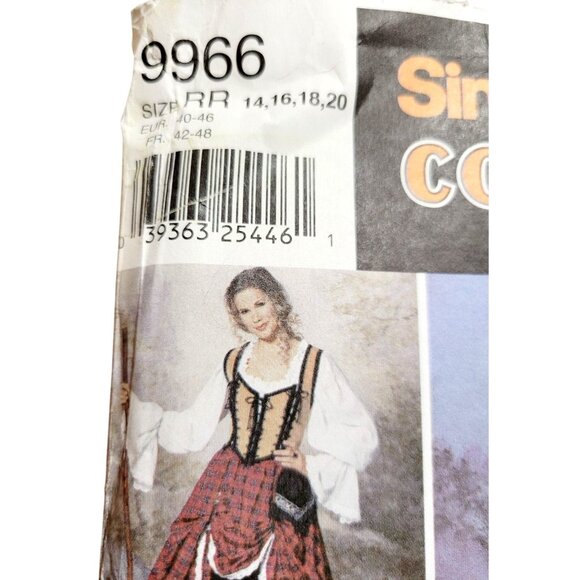 Simplicity Sewing Pattern 9966 Misses Size 14-20 RR Medieval Costume Uncut - Picture 2 of 9